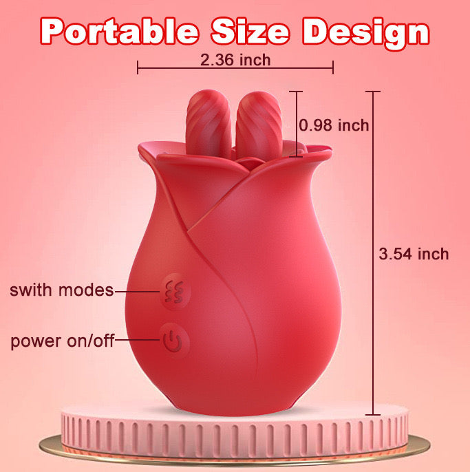Red Rose Rotating Clitoral Stimulation Vibrator