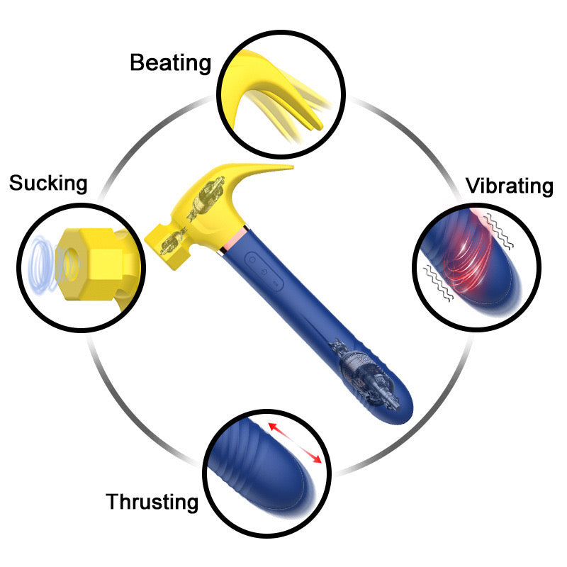 3 in 1 Hammer Disguise Sucking Thrust Vibrator