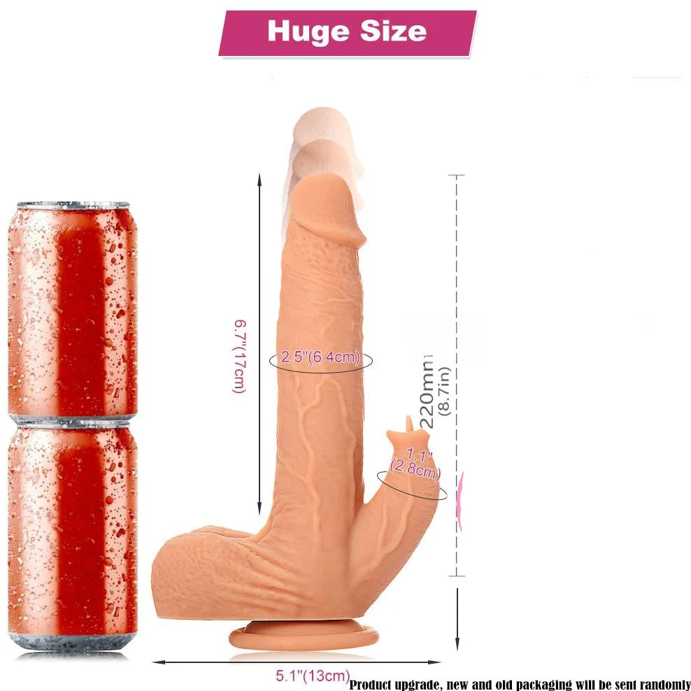 8 Inch Silicone Controlled Thrusting Rabbit Dildo