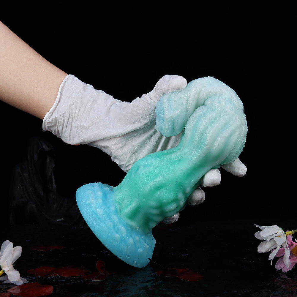 Green Glow in the Dark Double Knot Dragon Dildo