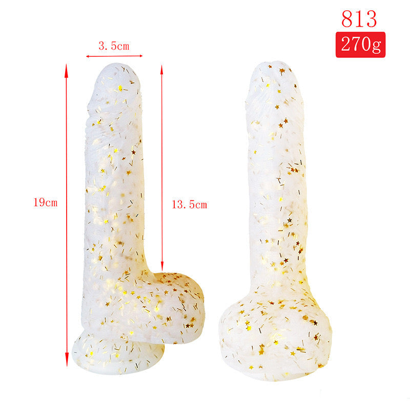 7 Inch Gold Starlight Silicone Dildo
