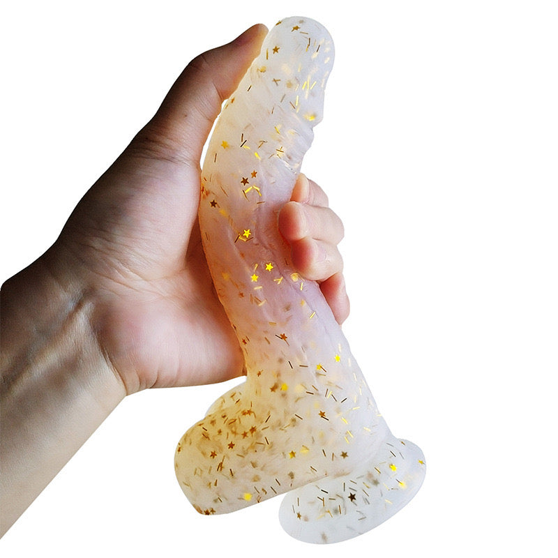 7 Inch Gold Starlight Silicone Dildo