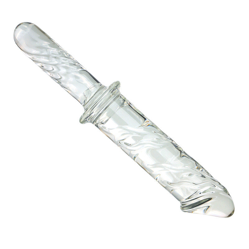 11 Inch Clear Glass Dildo with Handle