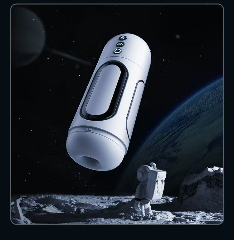 White Astronaut Sucking Vibrating Blowjob Machine