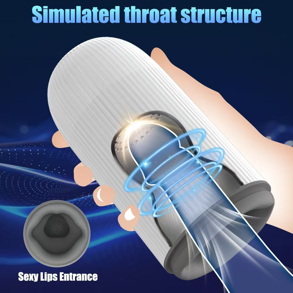 Vibrating Rotating Sucking Penis Training Masturbator Cup