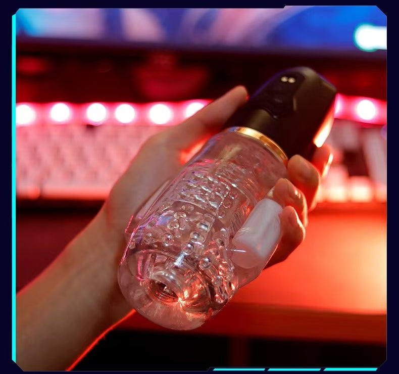 Clear Fleshlight Vibrating Sucking Male Masturbator Cup