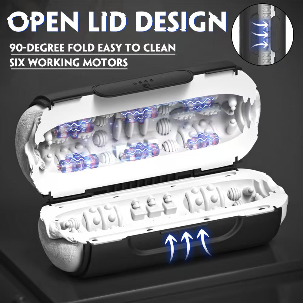 Sucking Vibration Open Lid Design Male Masturbation Cup