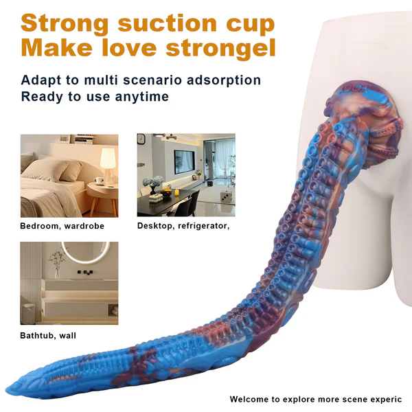 Extra Long Blue Fantasy Tentacle Dildo