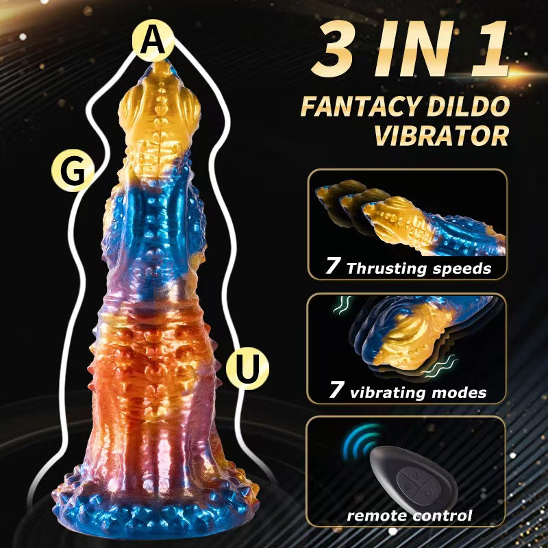 Remote Control Colorful Phoenix Vibrating Dildo