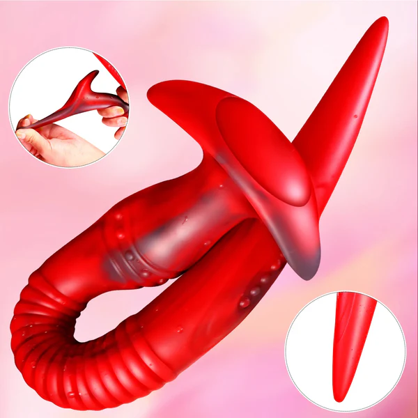 Red Long Tentacle Butt Plug Dildo