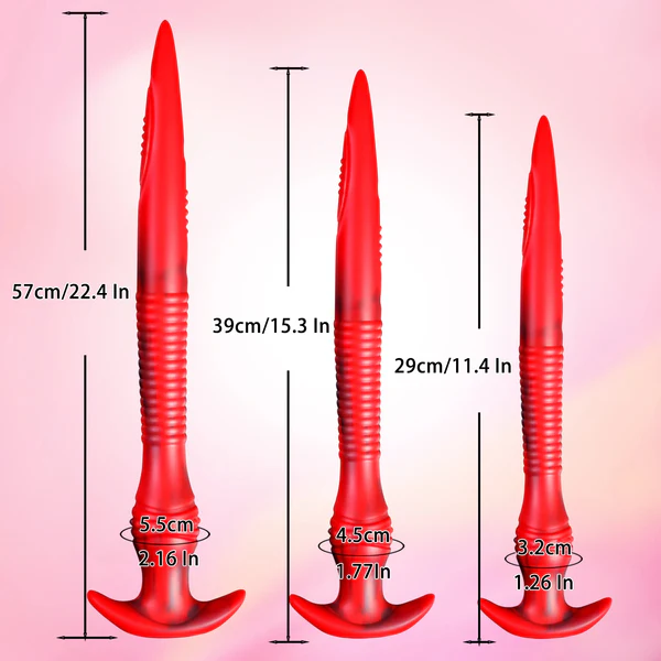 Red Long Tentacle Butt Plug Dildo