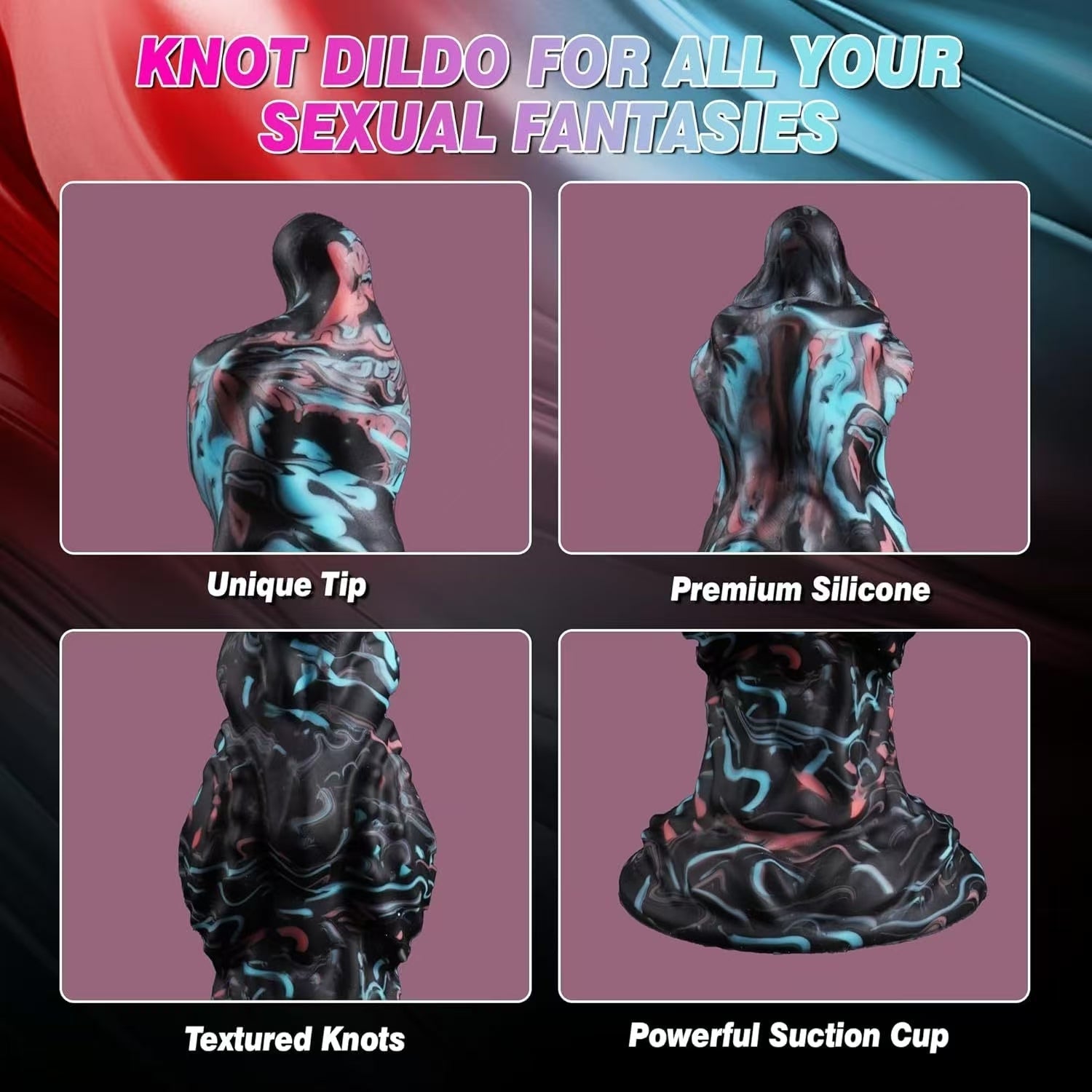 8 Inch Alien Premium Silicone knot Dildo