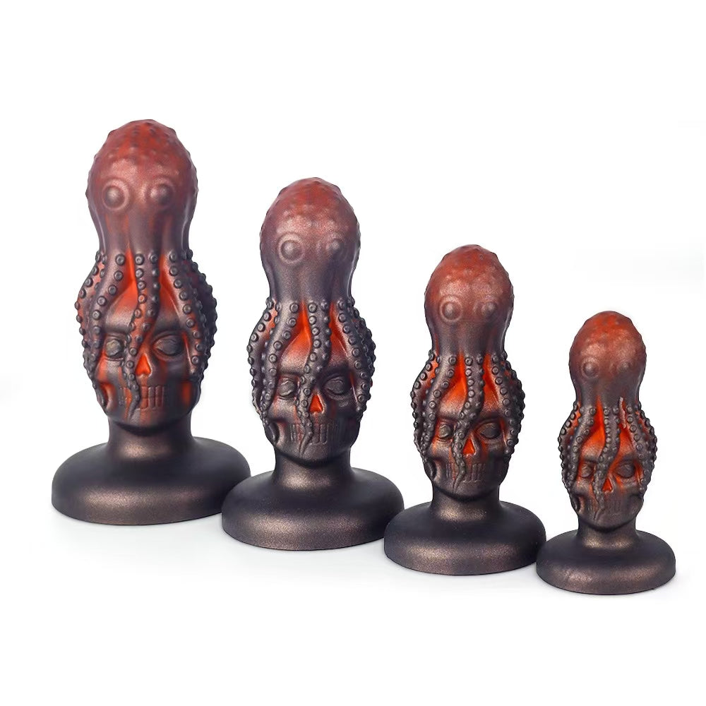 Octopus Skull Silicone Suction Cup Anal Dildo