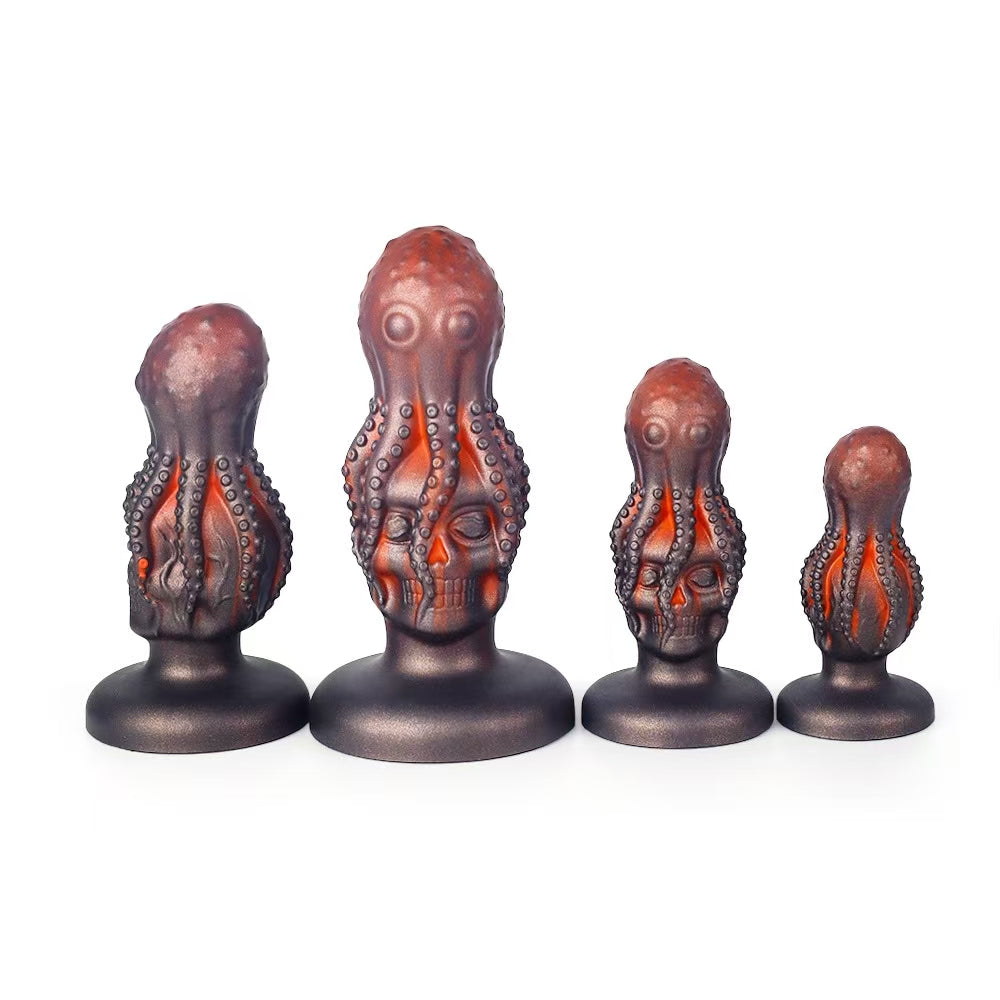 Octopus Skull Silicone Suction Cup Anal Dildo