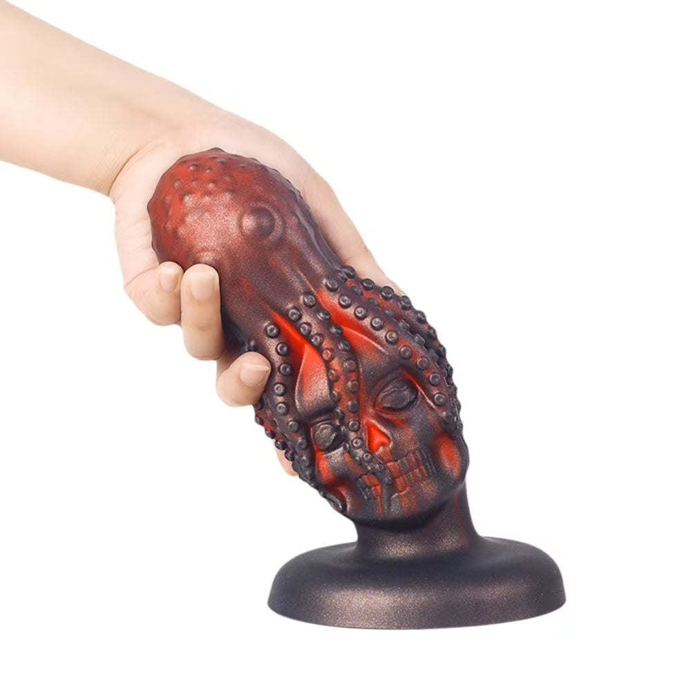 Octopus Skull Silicone Suction Cup Anal Dildo
