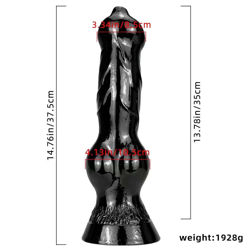 14 Inch Black Giant Knot Dog Dildo