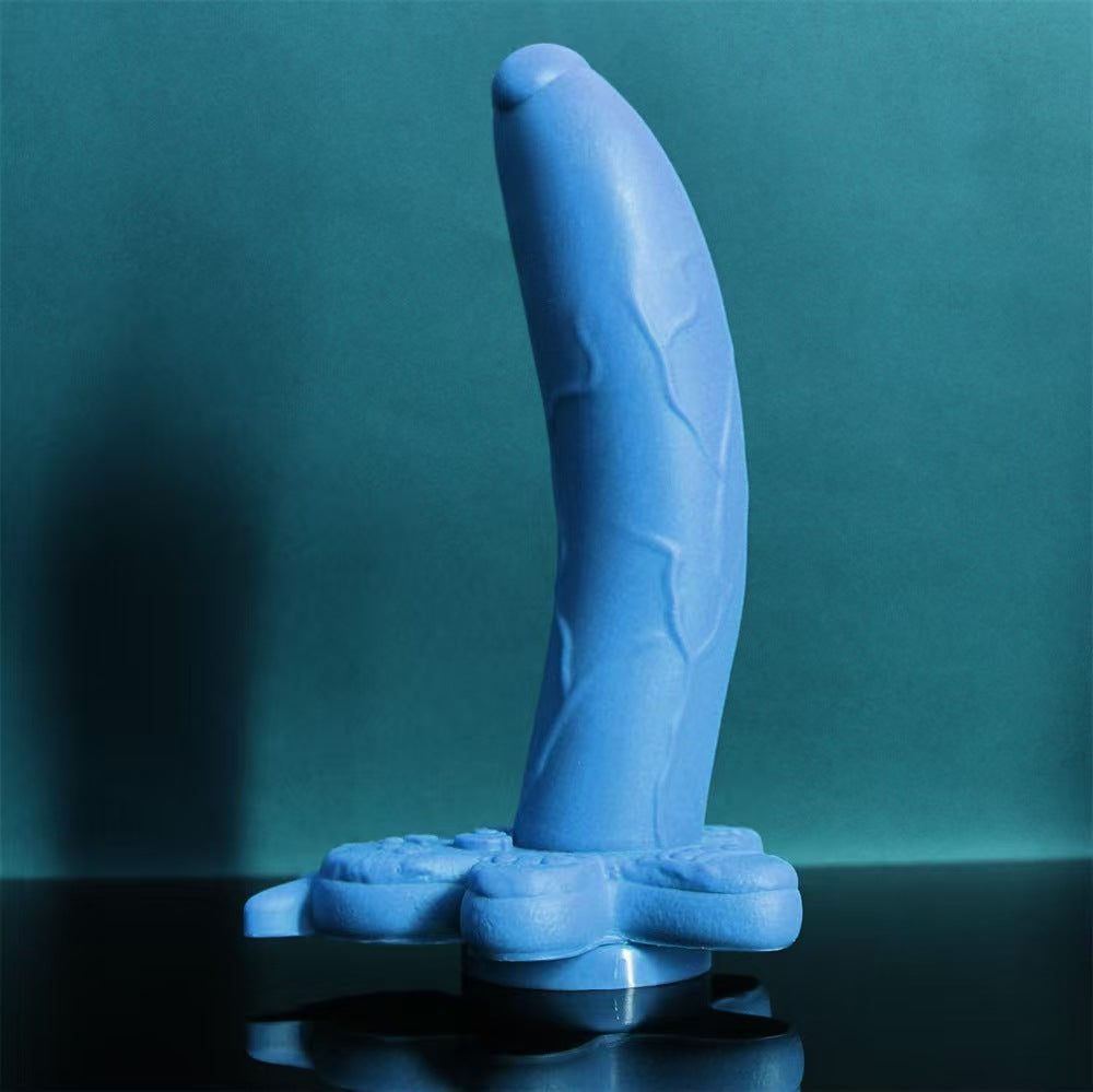7 Inch Blue Cute Gingerbread Man Pegging Dildo