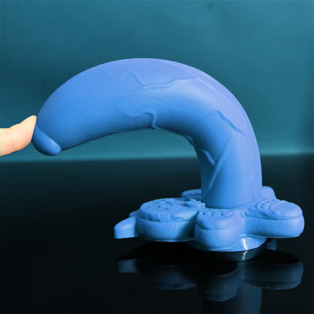 7 Inch Blue Cute Gingerbread Man Pegging Dildo