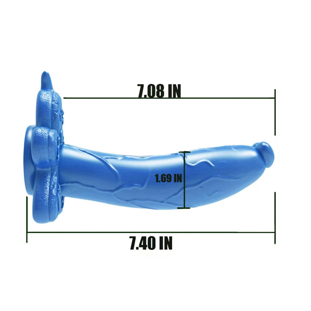 7 Inch Blue Cute Gingerbread Man Pegging Dildo