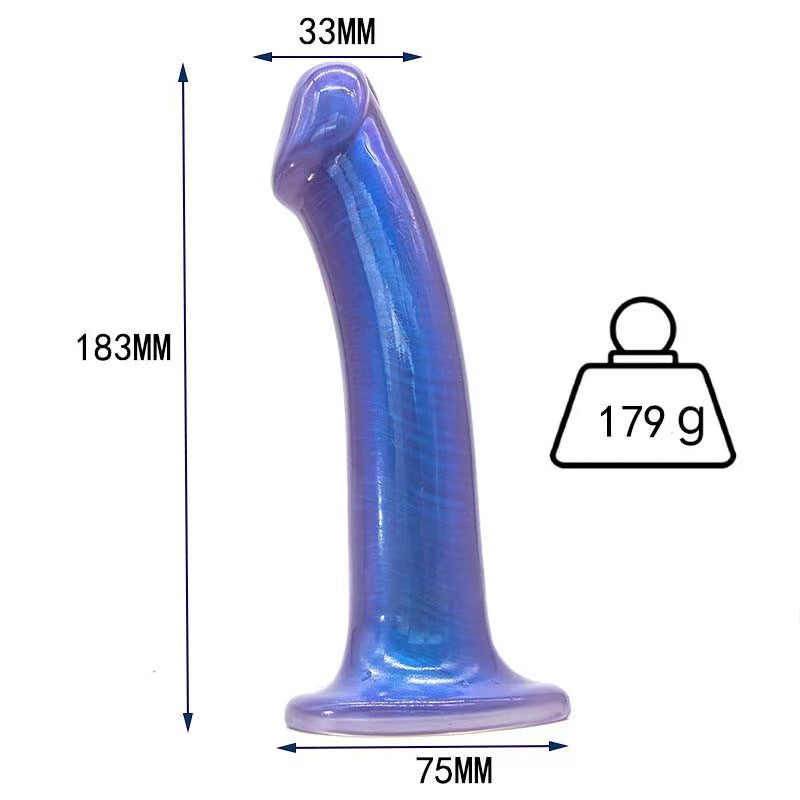 7 Inch Blue Silicone Smooth Pegging Dildo