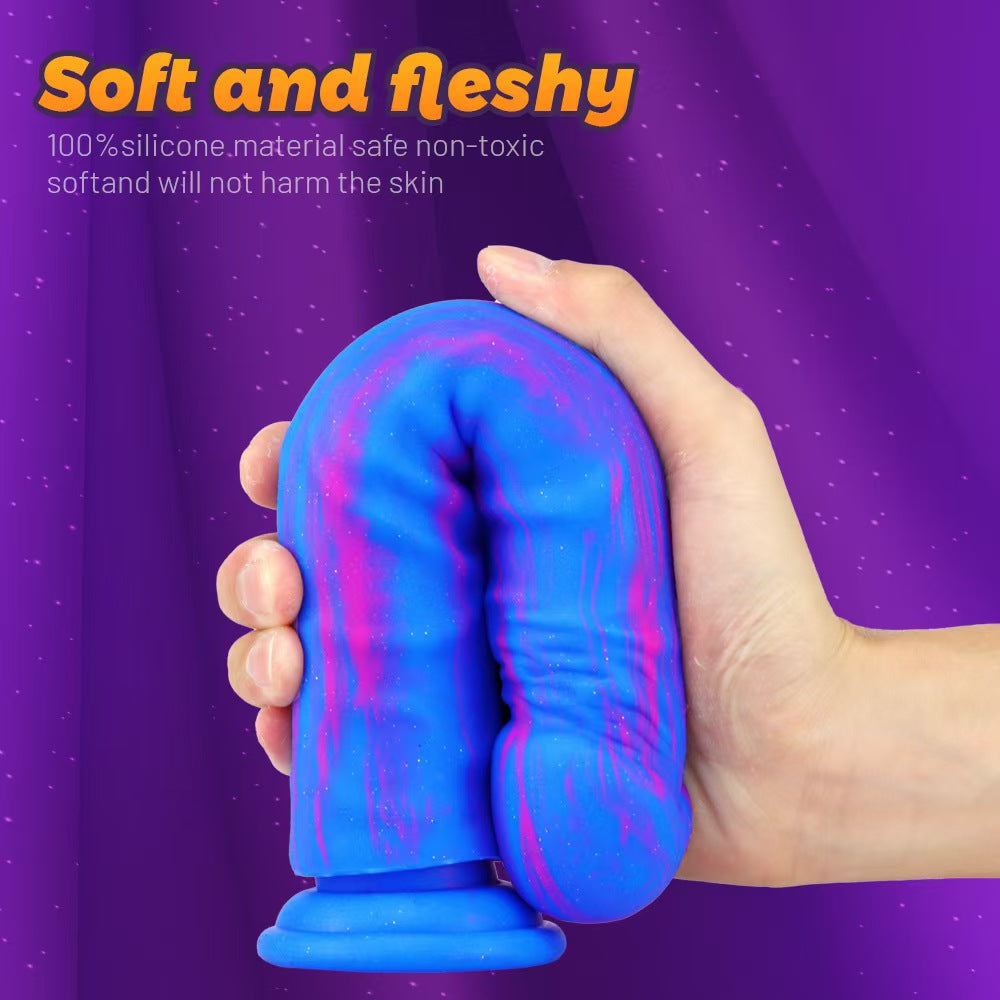 9 Inch Suction Cup Blue Silicone Dildo