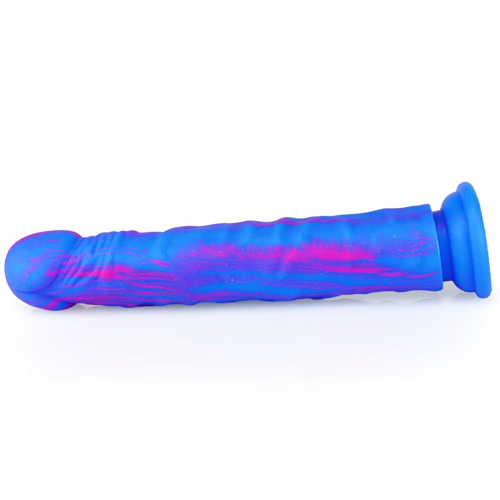 9 Inch Suction Cup Blue Silicone Dildo