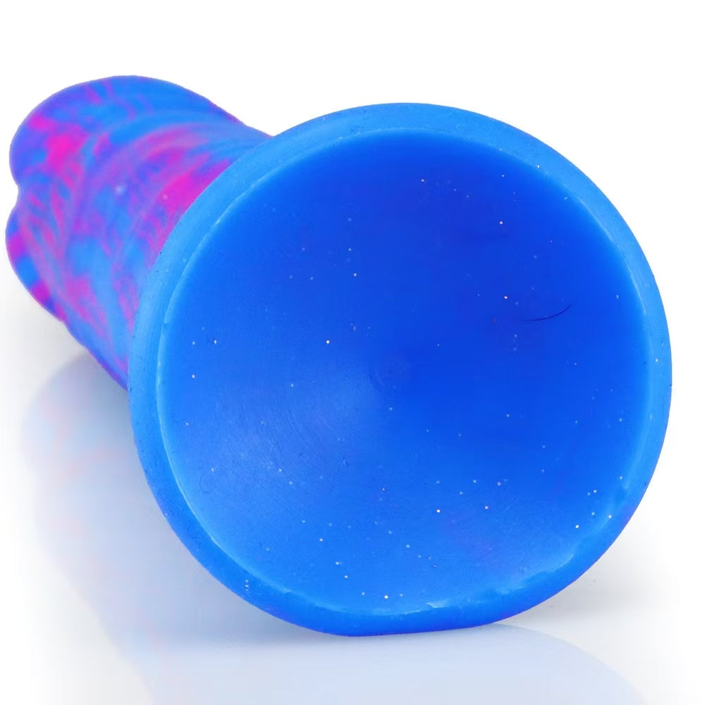 9 Inch Suction Cup Blue Silicone Dildo