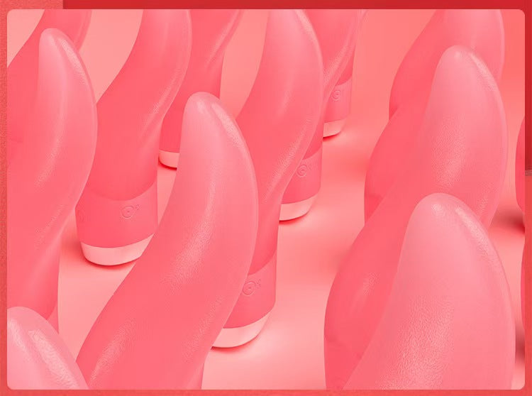 Red Curved Realistic Tongue Vibrator