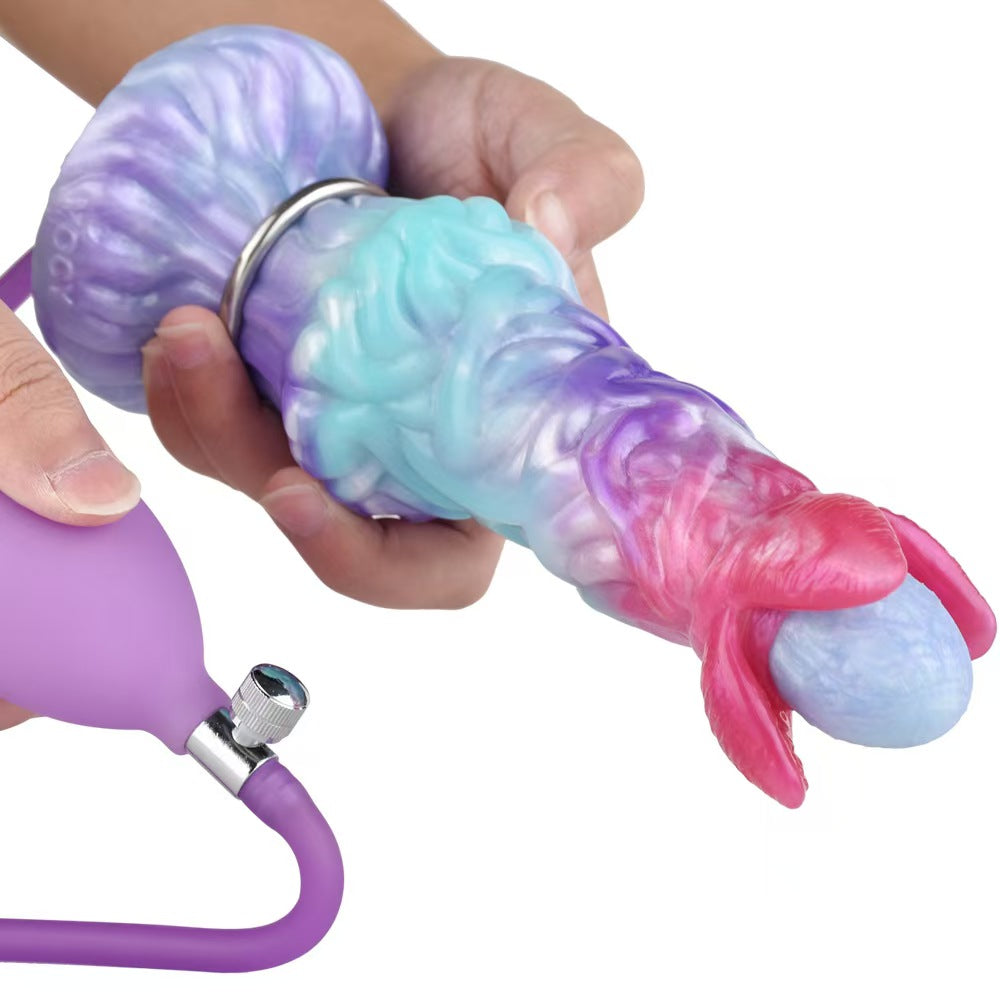 Mixed Color Alien Inflatable Ovipositor Dildo