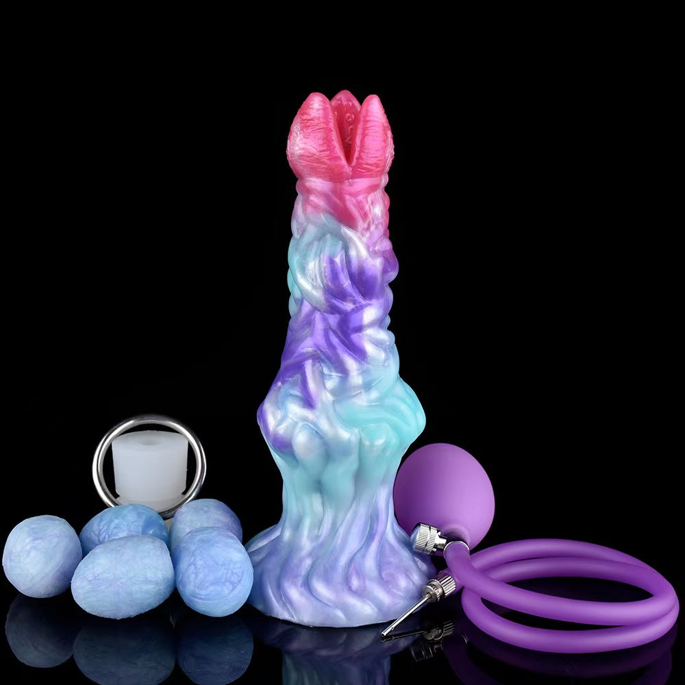 Mixed Color Alien Inflatable Ovipositor Dildo