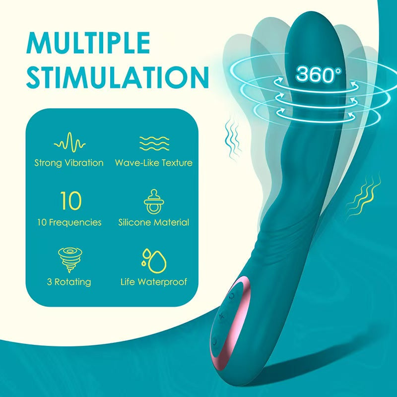 Blue Waterproof Rotating G Spot Vibrator
