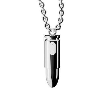 Silver Necklace Hidden Wear Bullet Vibrator
