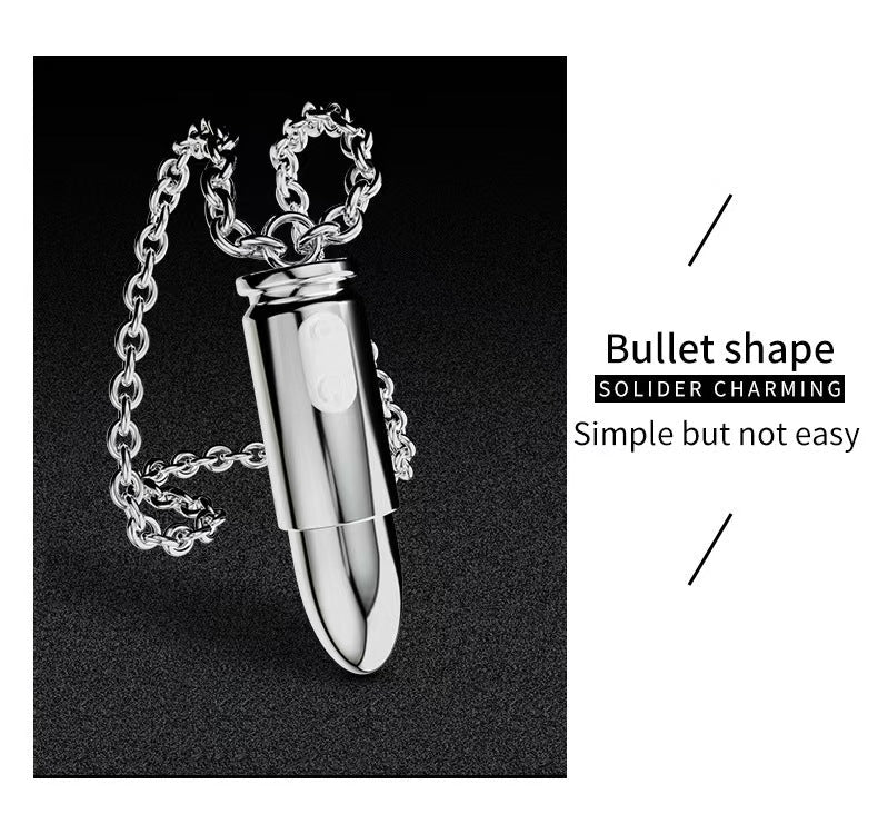 Silver Necklace Hidden Wear Bullet Vibrator