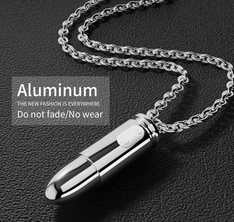 Silver Necklace Hidden Wear Bullet Vibrator