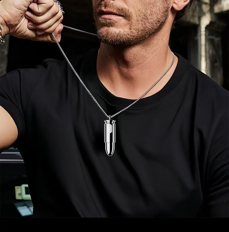 Silver Necklace Hidden Wear Bullet Vibrator