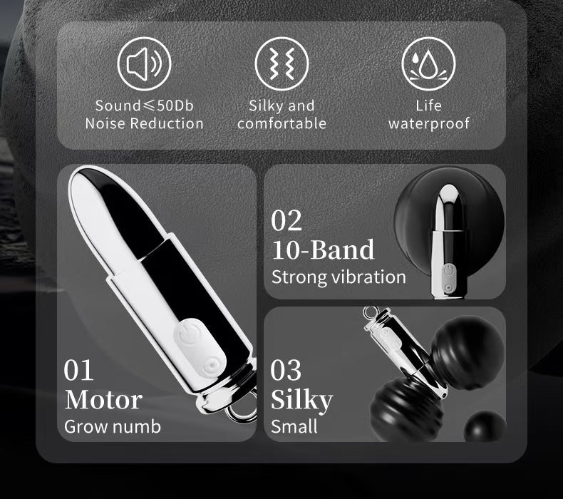 Silver Necklace Hidden Wear Bullet Vibrator