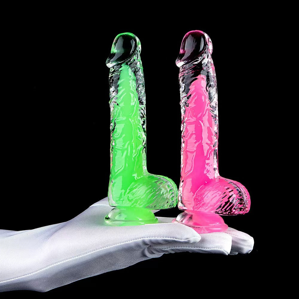 Two Color Jelly Green Sandwich Dildo