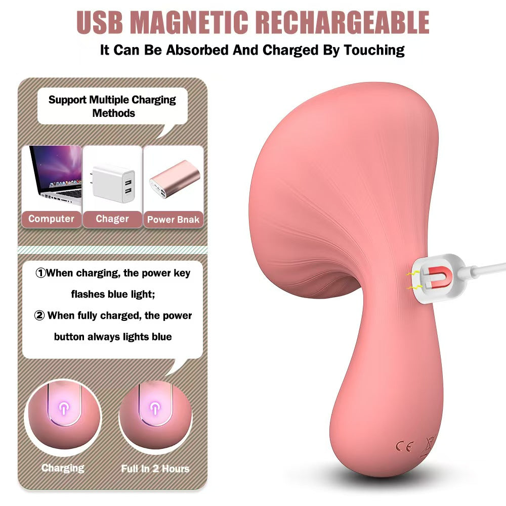 Pink Mushroom Silent Clitoral Stimulation Vibrator