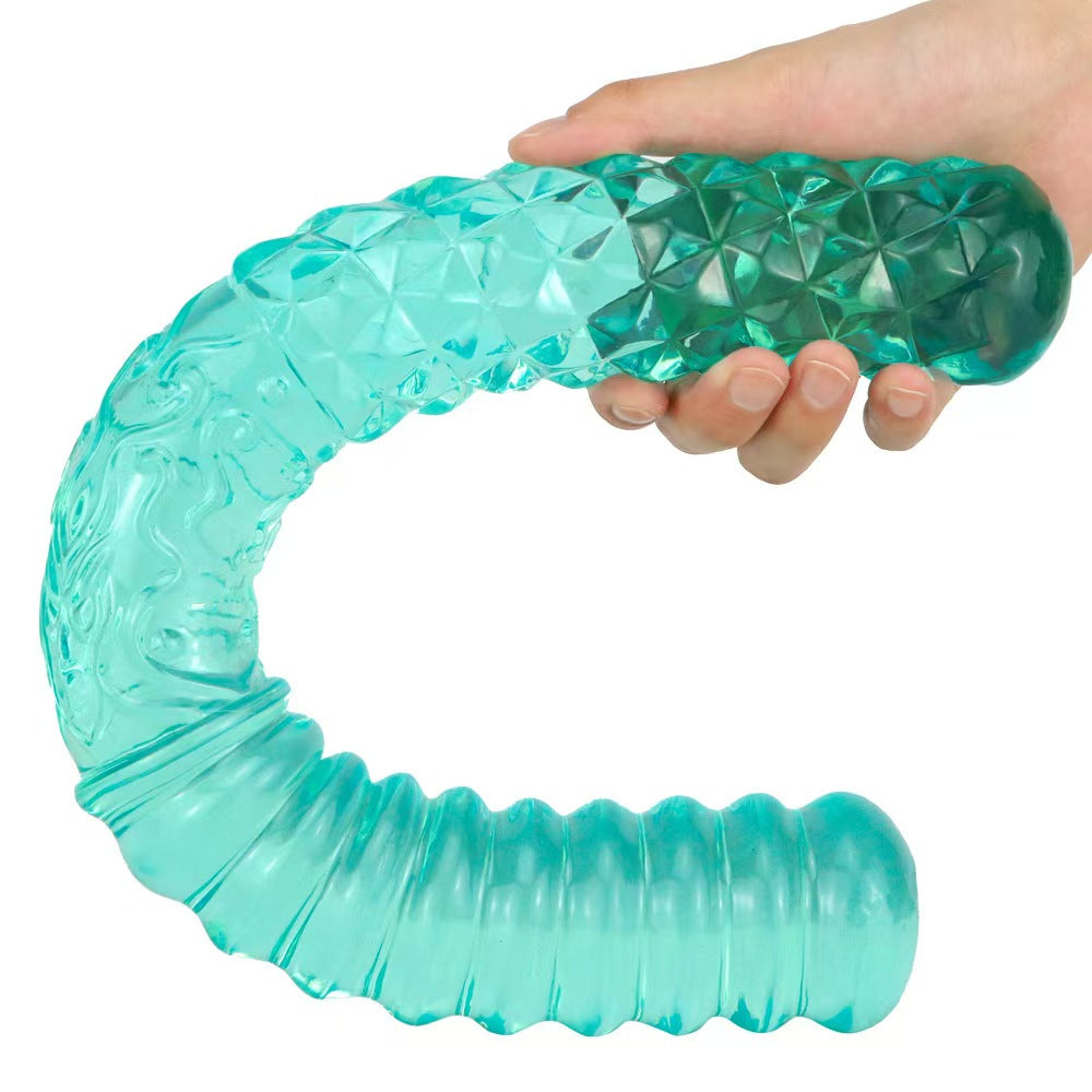Golden Hoop Jelly Lesbian Double Dildo
