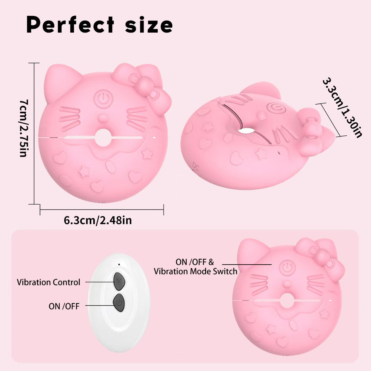Hello Kitty Pink Nipple Clamp Vibrator Sex Toy