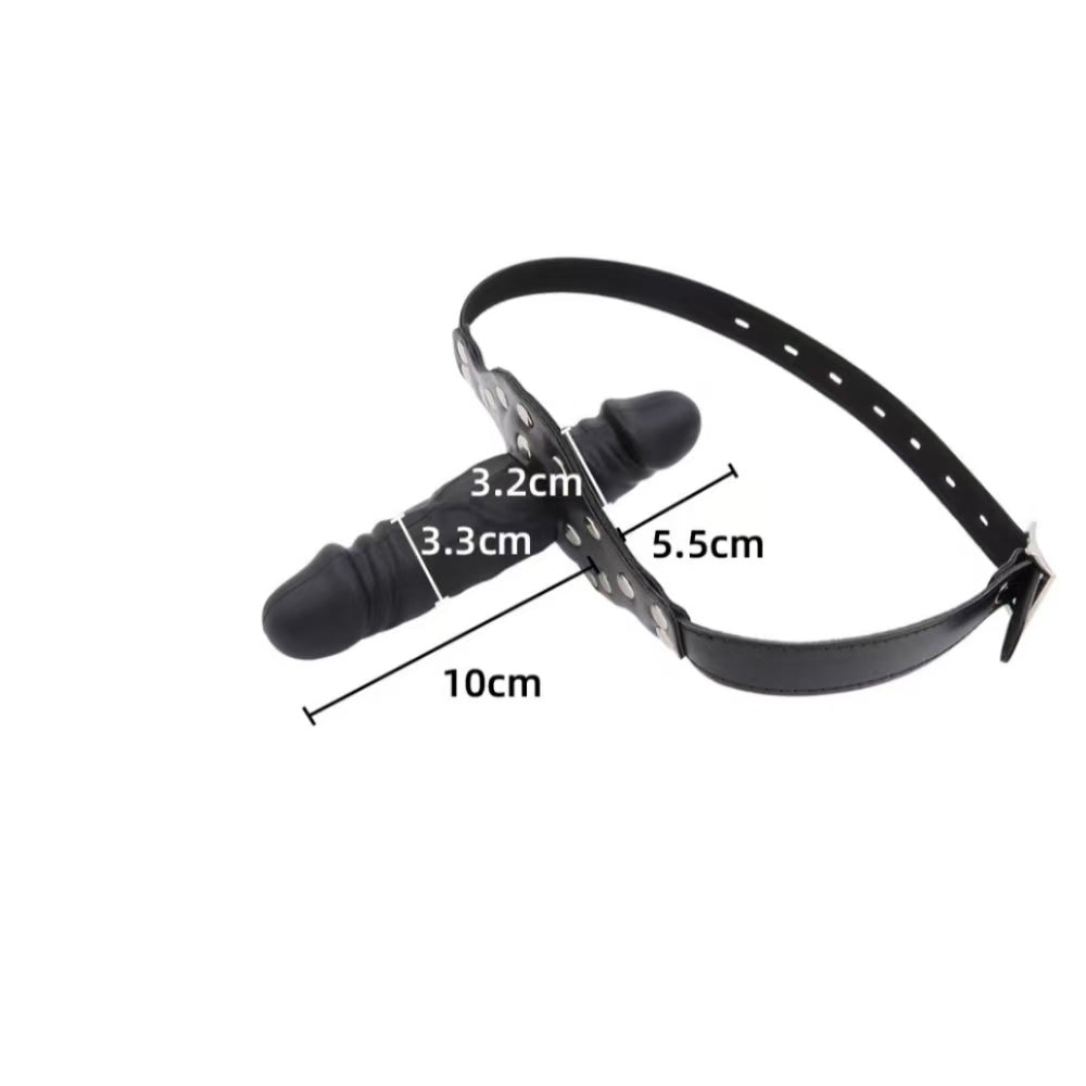 7 Inch BDSM Mouth Gag Bondage Face Dildo