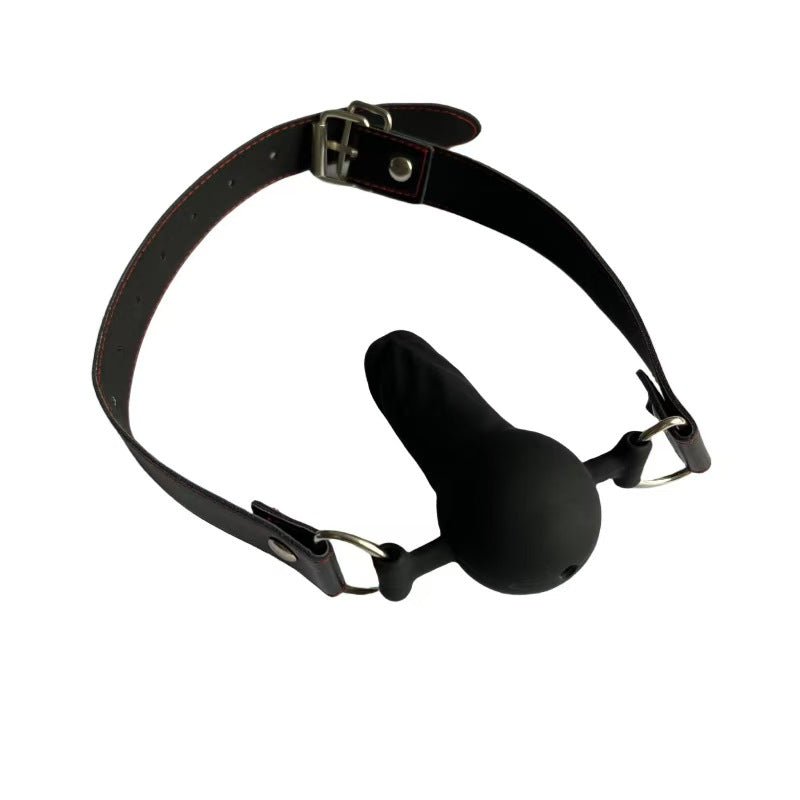 Black Silicone Ball Dildo Gag