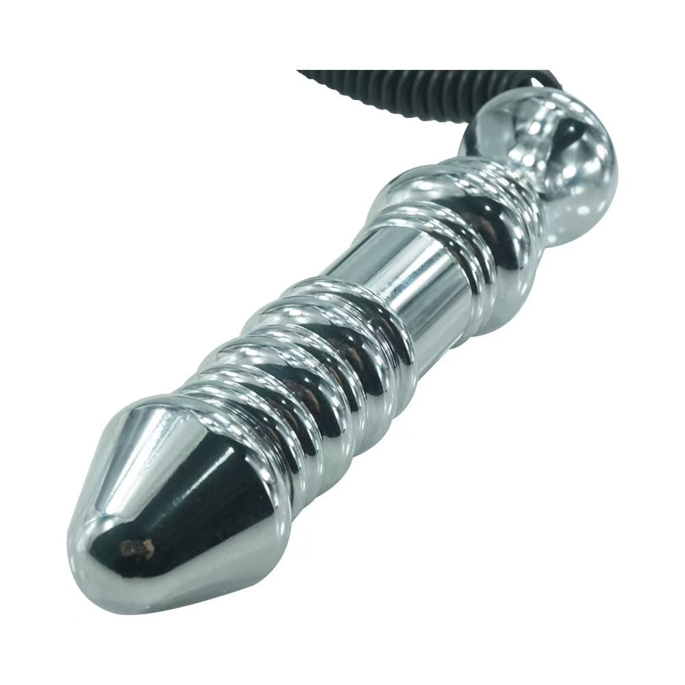 5 Inch Ribbed Shock Metal Dildo
