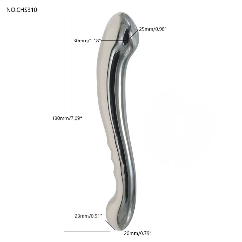 304 Stainless Steel Double Ended 7 Inch Metal Dildo