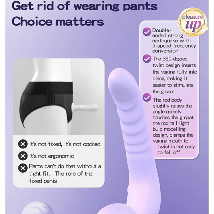 Purple Lesbian Double Shock Strapless Strapon