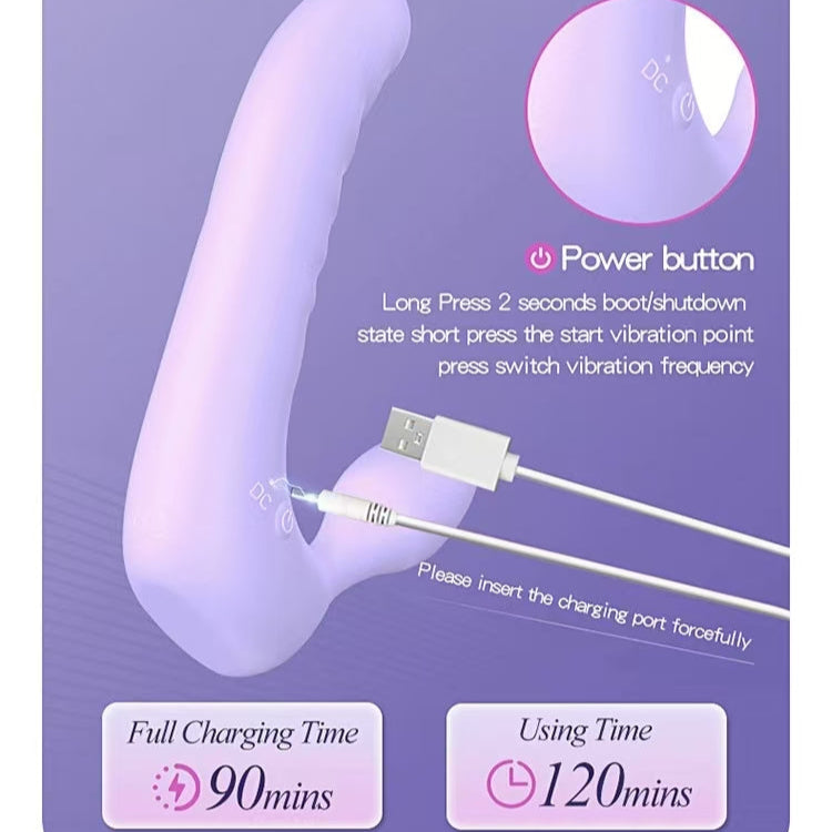 Purple Lesbian Double Shock Strapless Strapon