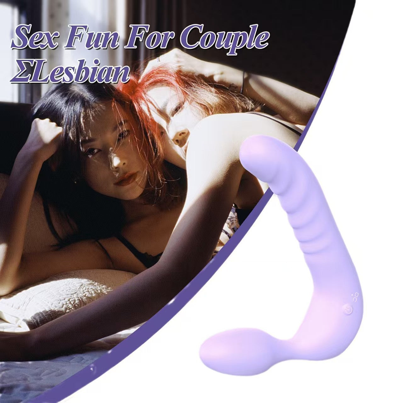 Purple Lesbian Double Shock Strapless Strapon