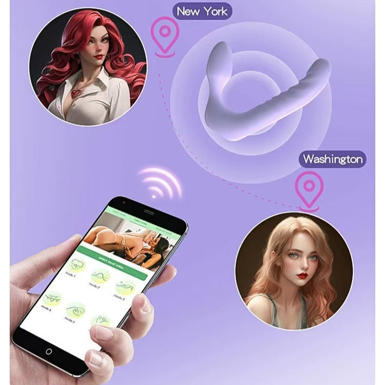 Purple Lesbian Double Shock Strapless Strapon