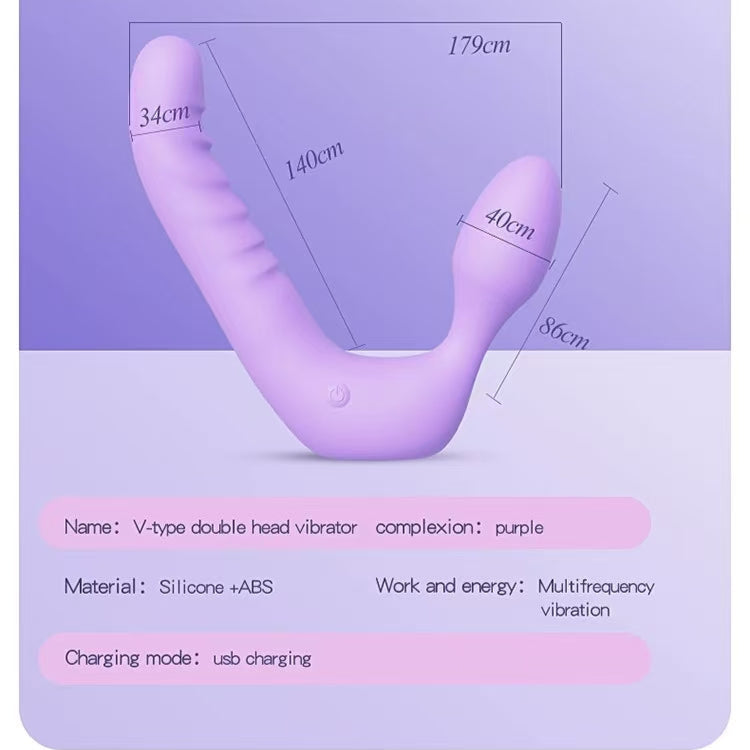 Purple Lesbian Double Shock Strapless Strapon