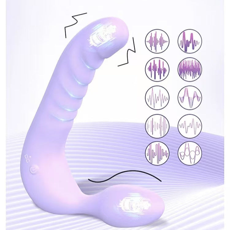 Purple Lesbian Double Shock Strapless Strapon